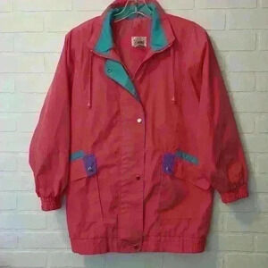 MARIEL Long Vintage 90's Wind Breaker Jacket Size: Small #0037